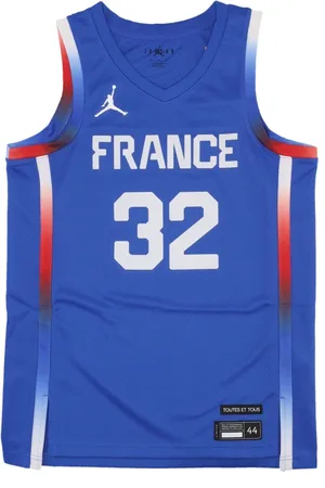 Jordan Sport, Herre, Blå, M, Polyester, Frankrig Basketball Tanktop Wembanyama Edition