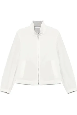 BRIONI Jakke, Herre, Hvid, M, Bomuld, Vendbar Blouson Jakke Hvid Ss25