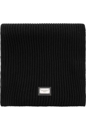 Dolce & Gabbana Tilbehør, Herre, Sort, ONE SIZE, Uld, Tørklæde med logo detalje