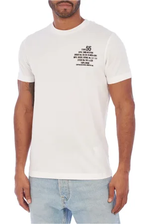 Diesel Top, Herre, Hvid, 2XL, Bomuld, Moderne T-shirt med korte ærmer