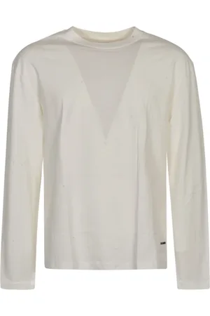 Jil Sander Top, Herre, Hvid, XS, Bomuld, Crew-Neck T-Shirt