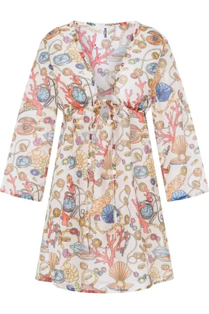 Moschino Kjole, Dame, Flerfarvet, M, Bomuld, Grafisk Print Semi-Gennemsigtig Kjole