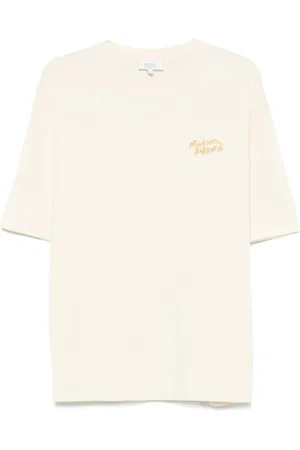 Maison Kitsuné Top, Herre, , L, Håndskrift Broderi Oversize T-shirt