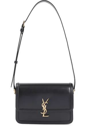 Saint Laurent Taske, Dame, Sort, ONE SIZE, Uld, Sort læder skulder håndtaske
