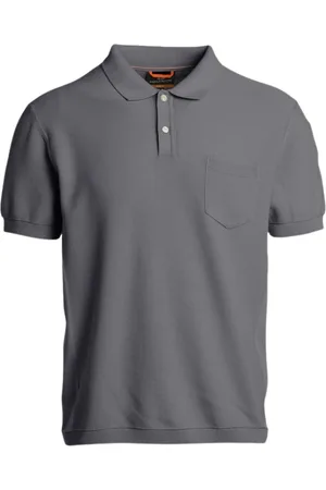 Parajumpers Top, Herre, Grå, S, Bomuld, Bomuld Strikket Polo Skjorte