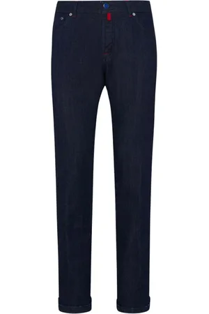 Kiton Jeans, Herre, Blå, W34, Bomuld, Slim-Fit Bomuldsdenim Jeans