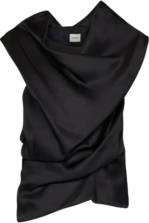 Khaite Top, Dame, Sort, S, Luola Cowl Neck Asymmetric Hem Top