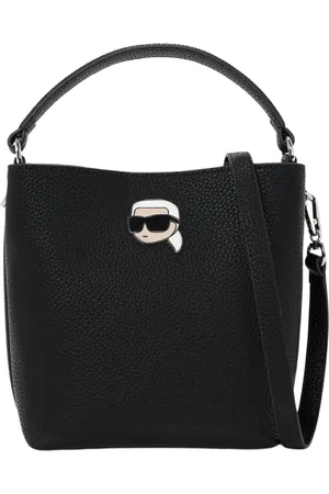 Karl Lagerfeld Taske, Dame, Sort, ONE SIZE, Læder, Icon Pebble Bucket Bag