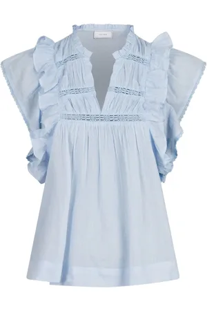 Neo Noir Bluser & Skjorter, Dame, Blå, S, Bomuld, Jayla S Voile Top