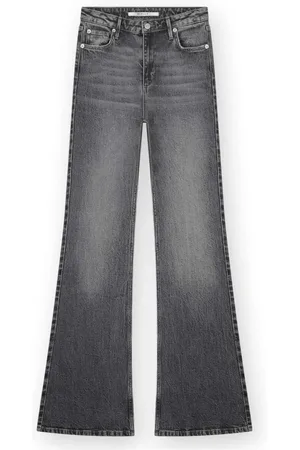 Homage Jeans, Dame, Grå, W29, Bomuld, Vintage Grå Wide Flared Jeans Angelina