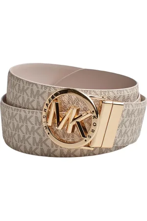 Michael Kors Tilbehør, Dame, , L, Læder, Reversibel Logo Print Læderbælte