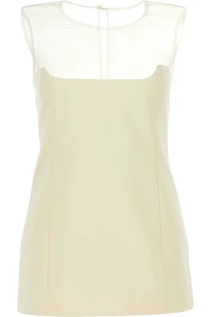 Khaite Top, Dame, Hvid, XL, Bomuld, Elfenbensfarvet top i bomuldsblanding