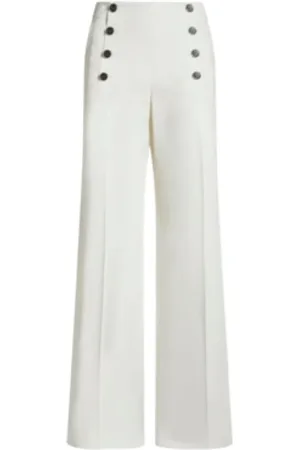 Etro Bukser, Dame, Hvid, XS, Bomuld, Bianco Straight Leg Bukser