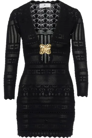 Elisabetta Franchi Kjole, Dame, Sort, L, Sort Strik Kjole
