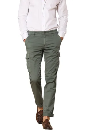 Masons Bukser, Herre, Grøn, M, Satin, Ekstra Slim Fit Cargo Bukser i Stræk Satin