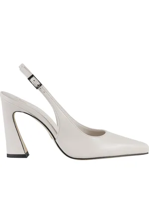 GIAMPAOLO VIOZZI Sko, Dame, Hvid, 40 EU, Læder, Smør Nappa Slingback Skulpturelle Hæle