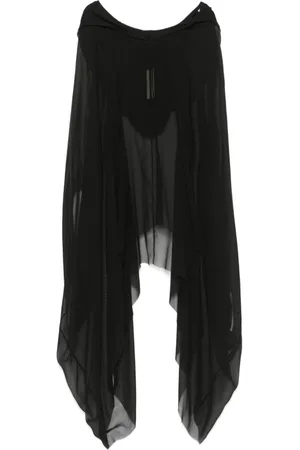 Rick Owens Jakke, Dame, Sort, ONE SIZE, Uld, Sort Sea Tøj Drop Skulder