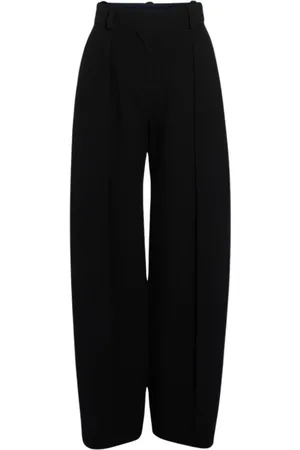 Jacquemus Bukser, Dame, Sort, S, Uld, Højtaljede bukser med brede ben