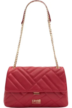 Roberto Cavalli Taske, Dame, Rød, ONE SIZE, Uld, Stilfuld skuldertaske med lås