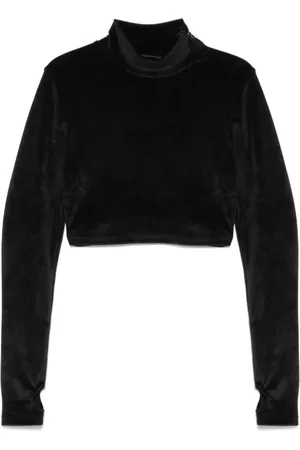 GCDS Strik, Dame, Sort, L, Uld, Stilfuldt Logo T-shirt