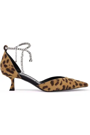 Jimmy Choo Sko, Dame, , 41 EU, Læder, Dyr Print Krystal Ankelrem Hæle