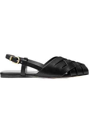 Michael Kors Sko, Dame, Sort, 39 1/2 EU, Læder, Sort Sling Flat Sneakers