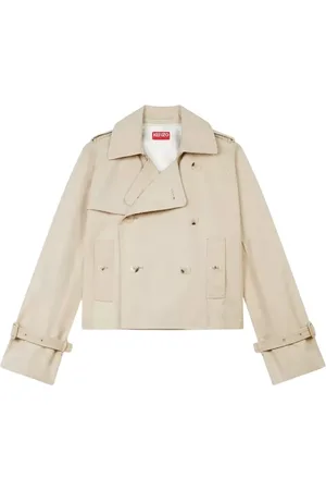 Kenzo Frakke, Dame, , M, Bomuld, Kort Trenchcoat