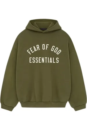 FEAR OF GOD Sweathshirts & Hoodies, Herre, Grøn, XL, Uld, Militærgrøn Fleece-hættetrøje