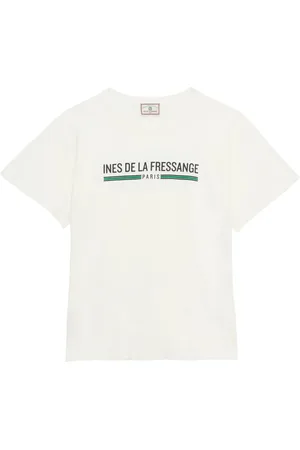 Inès de la Fressange Top, Dame, Hvid, S, Bomuld, Maxence hvid top i rødt trykt bomuld