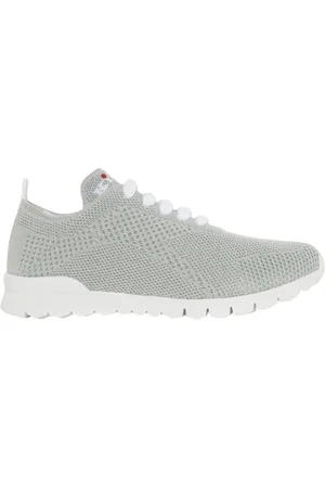 Kiton Sko, Dame, Grå, 40 EU, Blå strikkede sneakers med unikt design