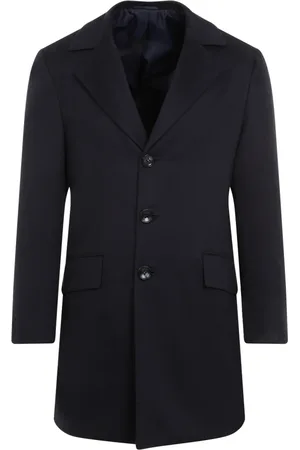 Kiton Frakke, Herre, Blå, XL, Uld, Blå Caban Frakke
