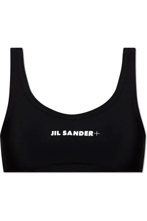 Jil Sander Badetøj, Dame, Sort, L, Uld, Logo Bralet Top