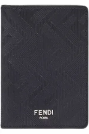Fendi Tilbehør, Herre, Sort, ONE SIZE, Vertikal Kortholder i Sort og Rød
