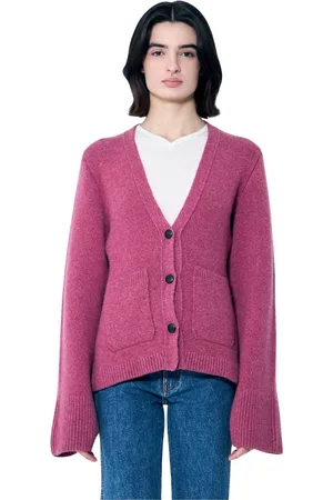 Khaite Strik, Dame, Lyserød, S, Cashmere, Cashmere Strik V-hals Cardigan