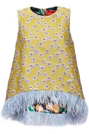 La DoubleJ Top, Dame, Gul, XL, Bomuld, Feathered La Scala Top