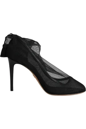 Dolce & Gabbana Sko, Dame, Sort, 37 EU, Nylon, Sort Stræk Mesh Sok Støvler Sko