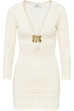 Elisabetta Franchi Kjole, Dame, , M, Smør Strik Kjole