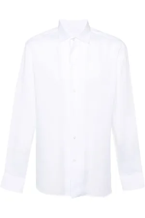 BRIONI Skjorte, Herre, Hvid, M, Bomuld, Hvid Capri Krave Skjorte