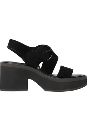 Robert Clergerie Sko, Dame, Sort, 39 EU, Suede, Minimal ruskindssandal med spænde
