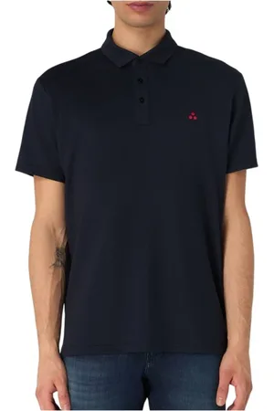 Peuterey Top, Herre, Blå, 3XL, Bomuld, Broderet bomulds polo shirt