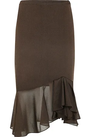 Tom Ford Nederdel, Dame, Brun, M, Strikket Midi Nederdel