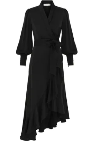 ZIMMERMANN Kjole, Dame, Sort, M, Asymmetrisk Midi Nederdel
