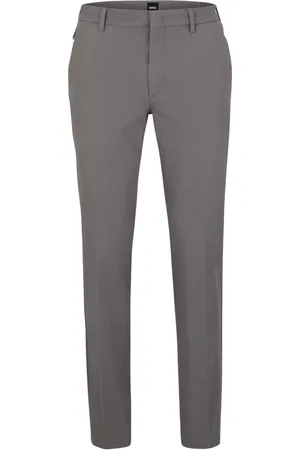 HUGO BOSS Bukser, Herre, Grå, 2XL, Bomuld, Slim Fit Cotton Stretch Bukser