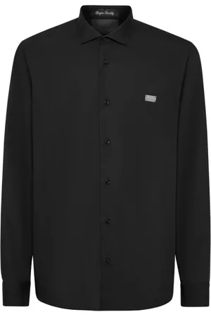 Philipp Plein Skjorte, Herre, Sort, 2XL, Uld, Stilfuld Skjorte