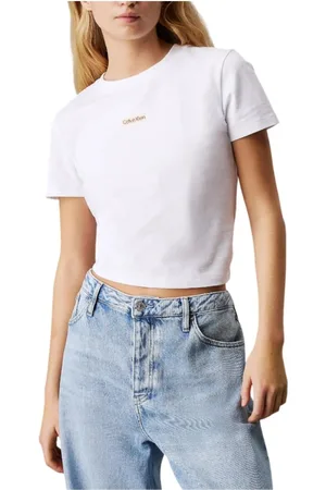 Calvin Klein Top, Dame, Hvid, XS, Bomuld, Minimalist Baby T-shirt