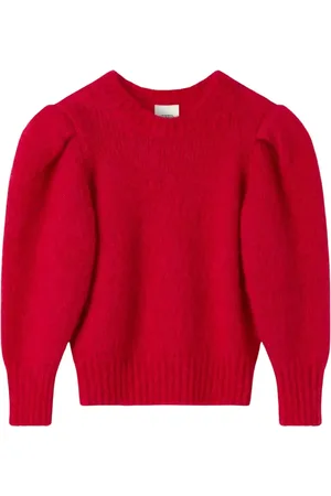 Isabel Marant Strik, Dame, Rød, 2XS, Uld, Emma Puff Sleeve Mohair & Wool Sweater