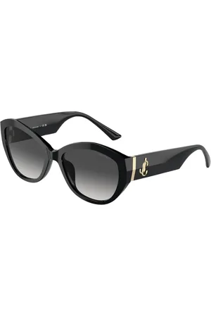 Jimmy Choo Tilbehør, unisex, Sort, 55 MM, Uld, Stilfulde solbriller med grå gradient glas