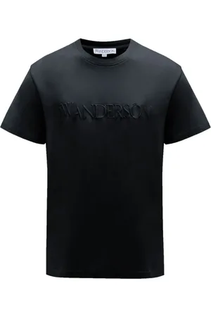 J.W.Anderson Top, Herre, Sort, S, Bomuld, T-shirt med broderet logo
