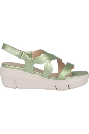 Wonders Sko, Dame, Grøn, 37 EU, Læder, Grøn platform sandal til kvinder