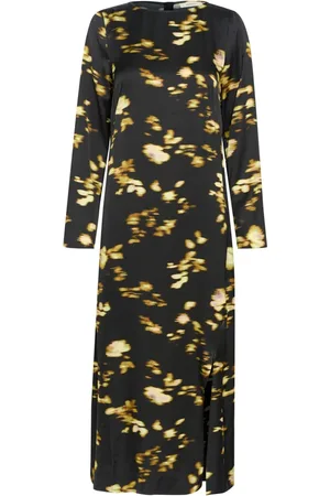 INWEAR Kjole, Dame, Flerfarvet, M, Sort Mystisk Blomsterkjole